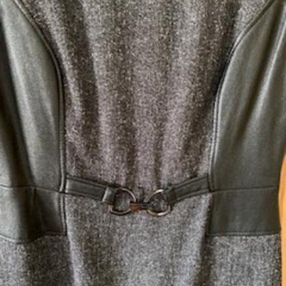 Tweed and Leather Dress - Picture 2 of 4